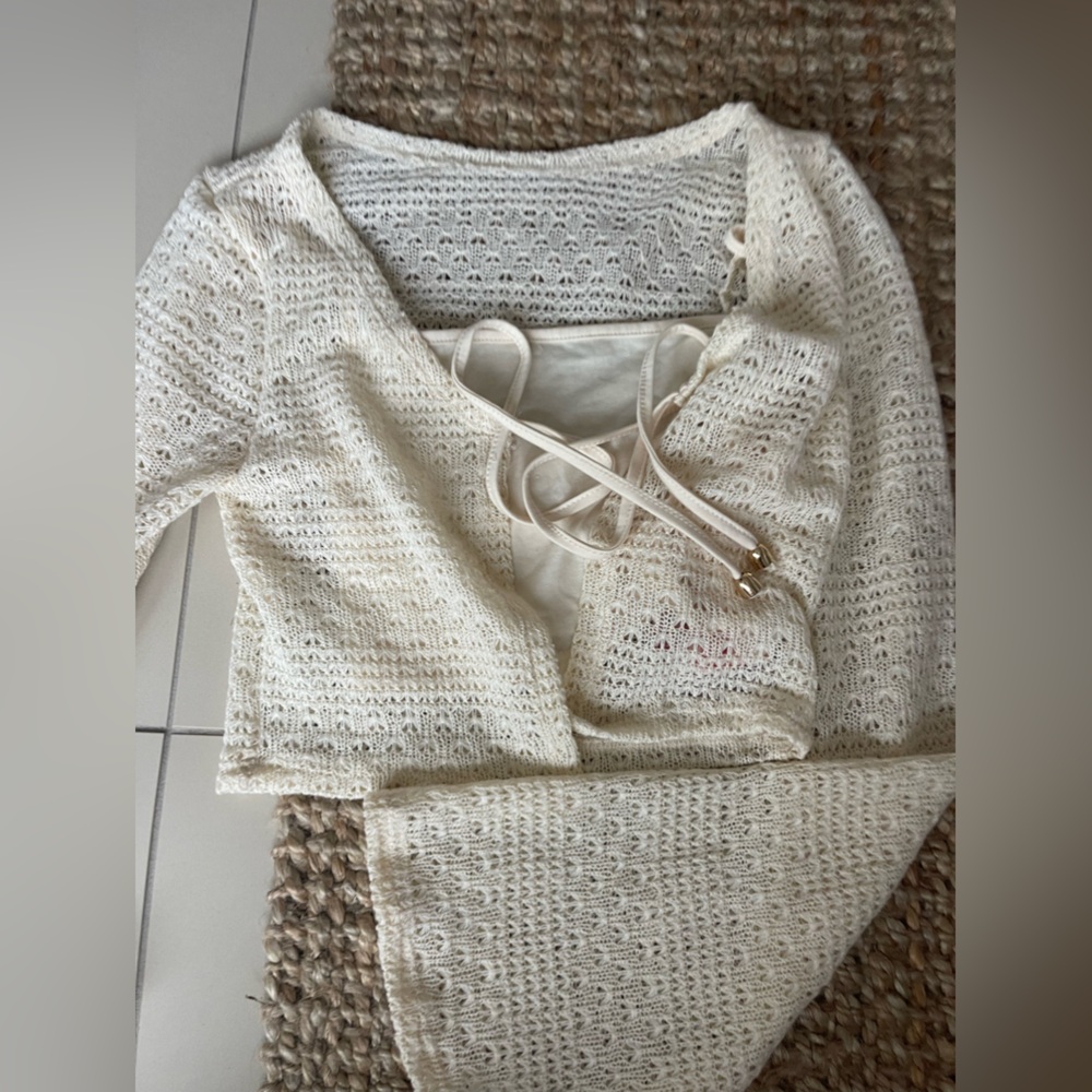 Long Sleeve Cream Shirt - Picture 6 of 7